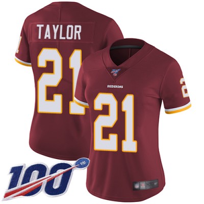 Nike Washington Commanders #21 Sean Taylor Burgundy Red Team Color Women's Stitched NFL 100th Season Vapor Limited Jersey